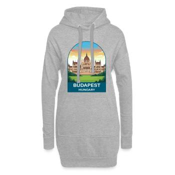 Budapest, Ungarn Vintage-Reiseplakat - Hoodie-Kleid - Grau meliert - Vorne