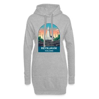 Reykjavik Island Vintage-Reiseplakat - Hoodie-Kleid - Grau meliert - Vorne