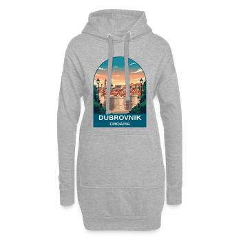 Dubrovnik Kroatien Vintage-Reiseplakat - Hoodie-Kleid - Grau meliert - Vorne