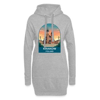 Krakau, Polen Vintage-Reiseplakat-Kunst - Hoodie-Kleid - Grau meliert - Vorne