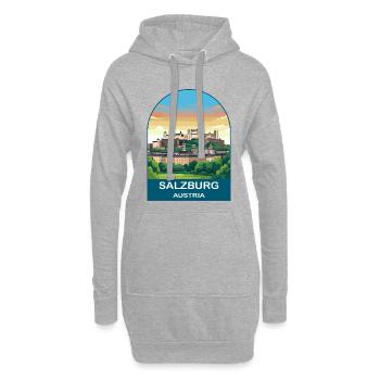 Art vintage de voyage Salzbourg Autriche - Sweat-shirt à capuche long Femme - gris chiné - Devant