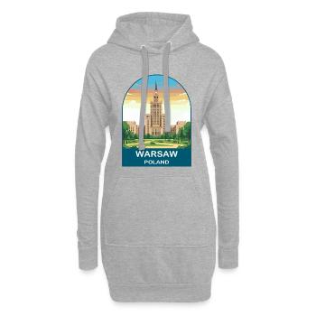 Warschauer Polen Vintage-Reiseplakat-Kunst - Hoodie-Kleid - Grau meliert - Vorne
