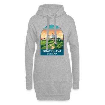 Bratislava, Slowakei, Vintage-Reiseposter - Hoodie-Kleid - Grau meliert - Vorne