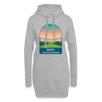 Art d’affiches de voyage vintage à Bath UK - Sweat-shirt à capuche long Femme - gris chiné - Devant