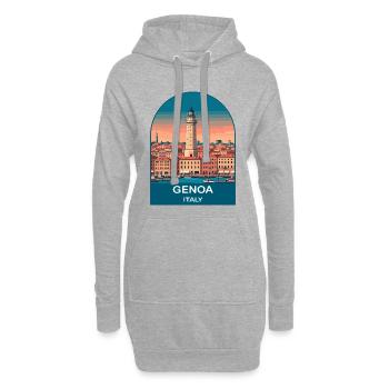 Genua, Italien Vintage-Reiseplakat-Kunst - Hoodie-Kleid - Grau meliert - Vorne