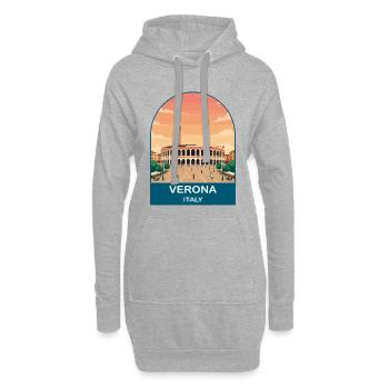 Verona Italien Vintage-Reiseplakat-Kunst - Hoodie-Kleid - Grau meliert - Vorne
