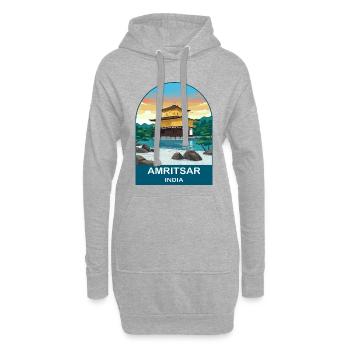 Amritsar Indien Vintage-Reiseplakat-Kunst - Hoodie-Kleid - Grau meliert - Vorne