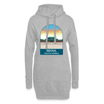 Seoul Südkorea Palast Vintage Reisekunst - Hoodie-Kleid - Grau meliert - Vorne