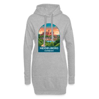 Heidelberg Deutschland Vintage-Reiseplakat - Hoodie-Kleid - Grau meliert - Vorne