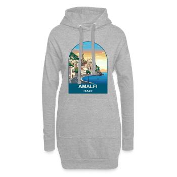 Art vintage de voyage Amalfi, Italie - Sweat-shirt à capuche long Femme - gris chiné - Devant