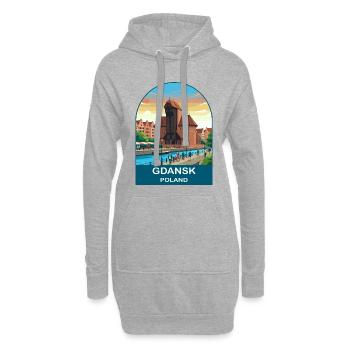 Gdansk Poland Vintage Travel Poster Art - Hoodie Dress - heather grey - Front