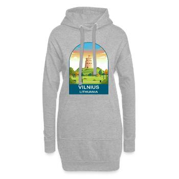 Vilnius, Litauen Vintage-Reiseplakat-Kunst - Hoodie-Kleid - Grau meliert - Vorne