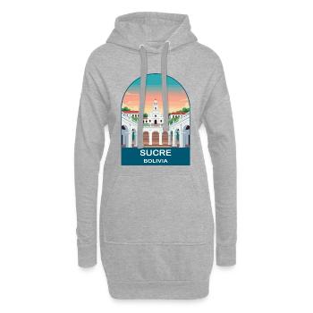 Sucre Bolivia White City Vintage Travel Poster - Hoodie Dress - heather grey - Front