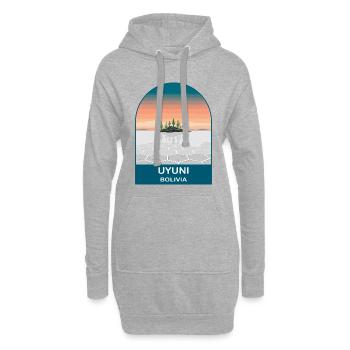 Salar de Uyuni Bolivia Salt Flats Travel Poster - Hoodie Dress - heather grey - Front