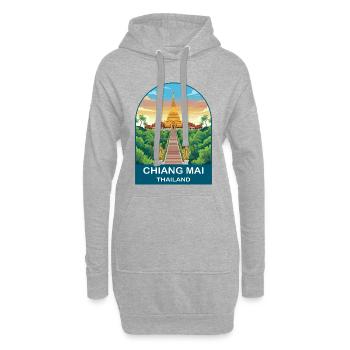 Chiang Mai Thailand Doi Suthep Reiseplakat-Kunst - Hoodie-Kleid - Grau meliert - Vorne