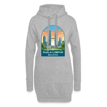 Kuala Lumpur Malaysia Vintage-Reiseillustration - Hoodie-Kleid - Grau meliert - Vorne