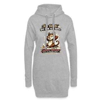Ich bleib so wie ich bin, weil es andere stört! - Hoodie-Kleid - Grau meliert - Vorne