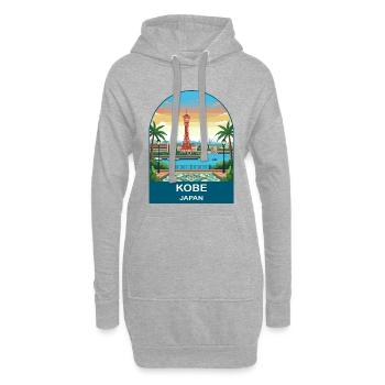 Kobe Japan Port Tower Vintage-Reisekunst - Hoodie-Kleid - Grau meliert - Vorne