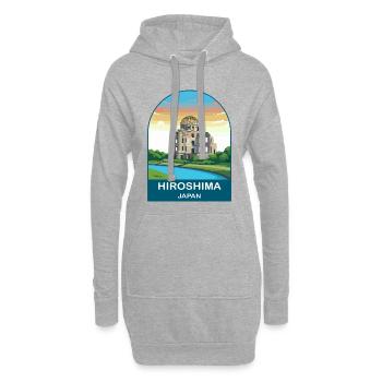 Hiroshima Japan Vintage-Reiseplakat-Kunst - Hoodie-Kleid - Grau meliert - Vorne
