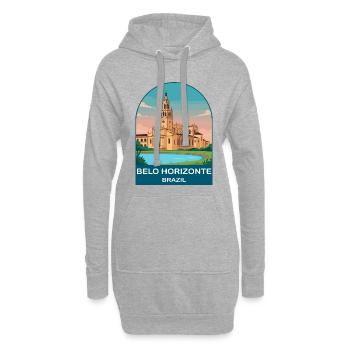 Affiche de voyage vintage à Belo Horizonte, Brésil - Sweat-shirt à capuche long Femme - gris chiné - Devant