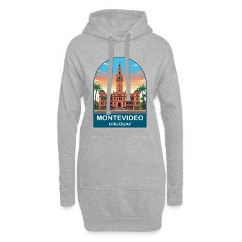 Montevideo Uruguay Palacio Salvo Reiseplakat - Hoodie-Kleid - Grau meliert - Vorne