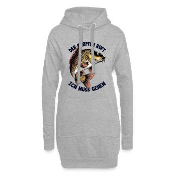 Karpfen Angeln - Hoodie-Kleid - Grau meliert - Vorne