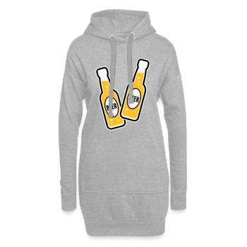 2 Grillage des bouteilles de bière (Beery / POS 3C) - Sweat-shirt à capuche long Femme - gris chiné - Devant