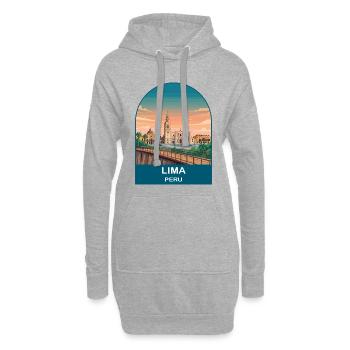 Lima Peru Cityscape Vintage-Reiseposter-Kunst - Hoodie-Kleid - Grau meliert - Vorne