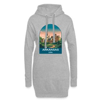 Arkansas USA Vintage-Reiseplakat-Kunst - Hoodie-Kleid - Grau meliert - Vorne