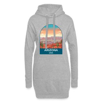 Art d’affiches de voyage vintage Arizona USA - Sweat-shirt à capuche long Femme - gris chiné - Devant