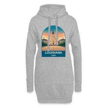 Louisiana USA Vintage-Reiseplakat-Kunst - Hoodie-Kleid - Grau meliert - Vorne