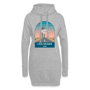 Art d’affiches de voyage vintage à Las Vegas USA - Sweat-shirt à capuche long Femme - gris chiné - Devant