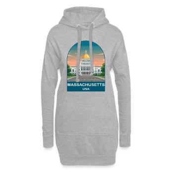 Massachusetts USA Vintage-Reiseplakat - Hoodie-Kleid - Grau meliert - Vorne