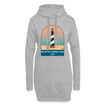 North Carolina USA Vintage-Reiseplakat - Hoodie-Kleid - Grau meliert - Vorne