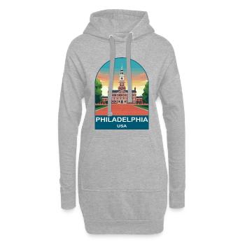 Philadelphia USA Vintage-Reiseplakat - Hoodie-Kleid - Grau meliert - Vorne