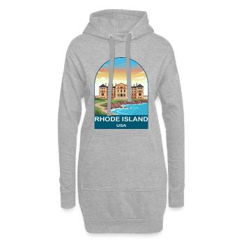 Affiche de voyage vintage Rhode Island USA - Sweat-shirt à capuche long Femme - gris chiné - Devant
