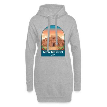 Art d’affiches de voyage vintage au Nouveau-Mexique USA - Sweat-shirt à capuche long Femme - gris chiné - Devant