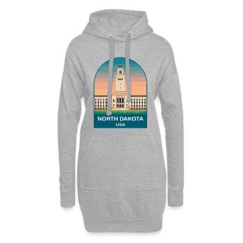 North Dakota USA Vintage-Reiseplakat - Hoodie-Kleid - Grau meliert - Vorne