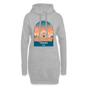 Texas USA Vintage-Reiseplakatkunst - Hoodie-Kleid - Grau meliert - Vorne