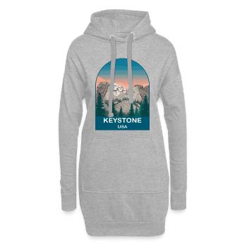 Keystone USA Vintage-Reiseplakat-Kunst - Hoodie-Kleid - Grau meliert - Vorne