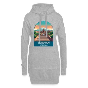 Jerewan Armenien Berg Ararat Vintage Reisekunst - Hoodie-Kleid - Grau meliert - Vorne