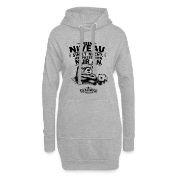 Mein Niveau sinkt nicht. Ich passe mich nur an. - Hoodie-Kleid - Grau meliert - Vorne