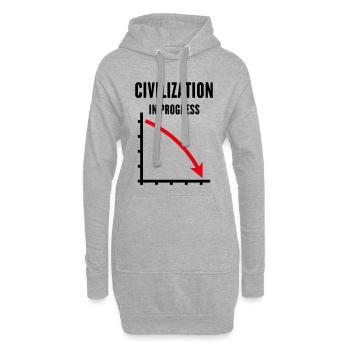 Civilization In Progress (Civilization POS Red 2C) - Hoodie Dress - heather grey - Front