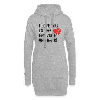 Aimez-vous à la zone des buts! - Football américain Amour - Sweat-shirt à capuche long Femme - gris chiné - Devant