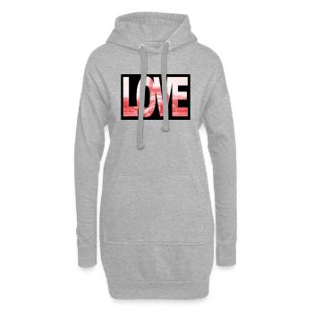 Paris Tauben Love - Hoodie-Kleid - Grau meliert - Vorne