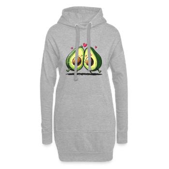 Verliebte Avocados - Avocado Paar Familie Herzen - Hoodie-Kleid - Grau meliert - Vorne