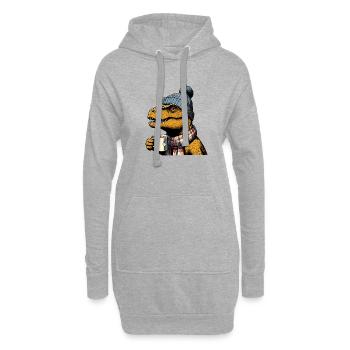 T-Rex Dino Dinosaurier Beanie Mütze Kaffee Tea Rex - Hoodie-Kleid - Grau meliert - Vorne