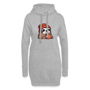 Paresseux avec bonnet Thé Thé Tasse à café - Sweat-shirt à capuche long Femme - gris chiné - Devant