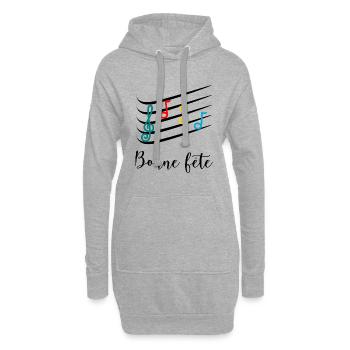 FÊTE DES MÈRES. BONNE FÊTE MAMAN. MAMAN. FÊTE - Sweat-shirt à capuche long Femme - gris chiné - Devant