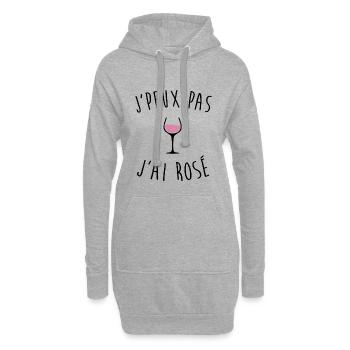 J'peux pas j'ai rosé - Sweat-shirt à capuche long Femme - gris chiné - Devant
